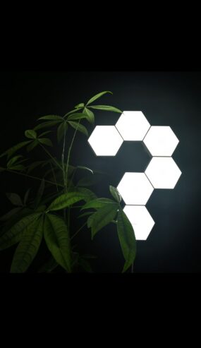 White hexegon touch lights