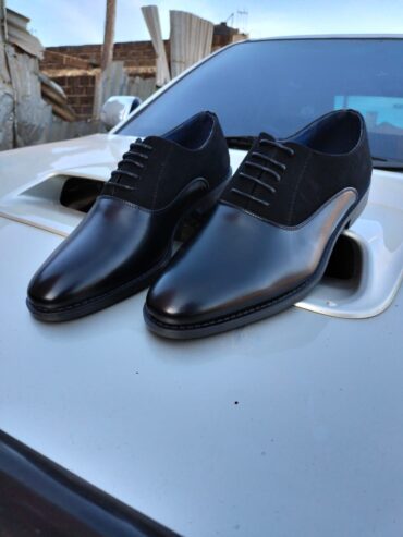 Pure leather shoes with rubber sole