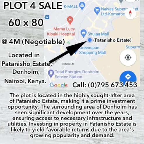 Plot for Sale With Ready Title Deed